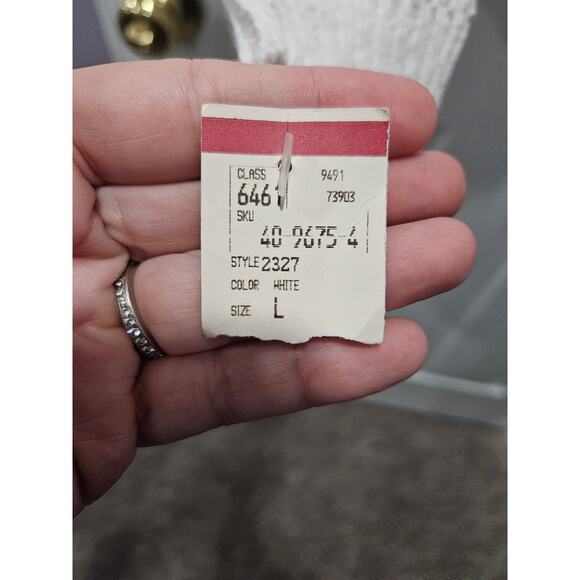 NWT Vintage 90's American Crew Club Sweater White Size L V Neck deadstock - Picture 4 of 9